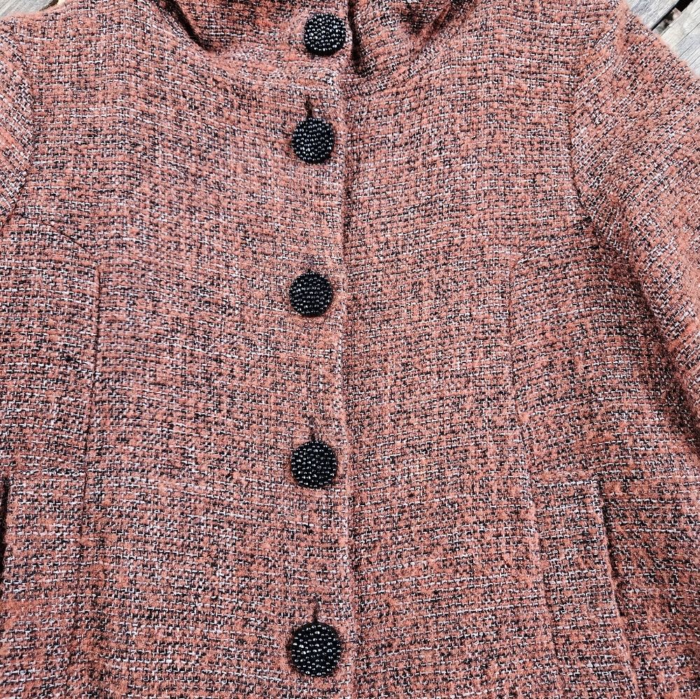 Chalet orange and black tweed coat size small - Picture 5 of 5